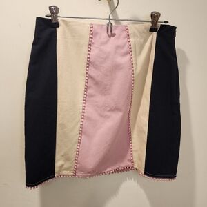 I love Block Color Mini Cotton Mini Skirt Size M
